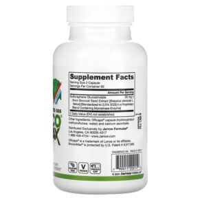 Thực phẩm bổ sung Jarrow Formulas BroccoMax 120 Delayed Release Veggie Caps 790011202110
