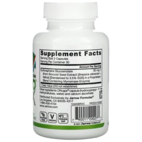 Thực phẩm bổ sung Jarrow Formulas BroccoMax Myrosinase Activated SGS 60 Delayed Release Veggie Caps 790011200277