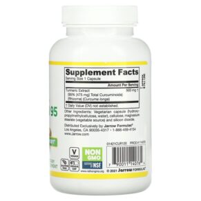 Thực phẩm bổ sung Jarrow Formulas Curcumin 95 Turmeric Extract 500 mg 120 Veggie Caps 790011140764