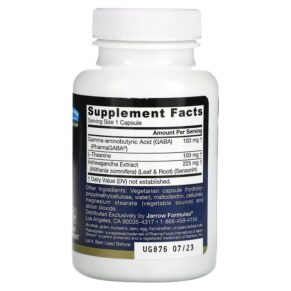 Thực phẩm bổ sung Jarrow Formulas GABA Soothe 30 Veggie Caps 790011290445