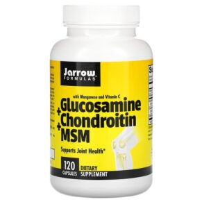 Thực phẩm chức năng Jarrow Formulas Glucosamine + Chondroitin + MSM with Manganese and Vitamin C 120 Capsules 790011190233