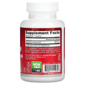 Thực phẩm bổ sung Jarrow Formulas Glutathione Reduced 500 mg 60 Veggie Caps 790011150398