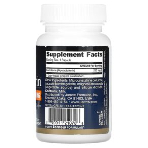 Thực phẩm bổ sung Jarrow Formulas Lactoferrin Freeze Dried 250 mg 30 Capsules 790011210788