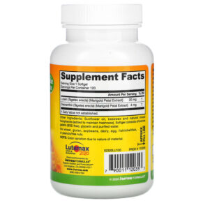 Thực phẩm bổ sung Jarrow Formulas Lutein 20 mg 120 Softgels 790011120353