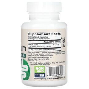 Thực phẩm bổ sung Jarrow Formulas Mastic Gum 500 mg 60 Veggie Capsules 790011230076