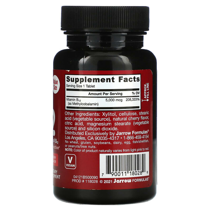 Jarrow Formulas Methyl B-12 Cherry 5.000 mcg 90 Chewable Tablets 2 Thực phẩm bổ sung Jarrow Formulas Methyl B-12 Cherry 5.000 mcg 90 Chewable Tablets 790011180289