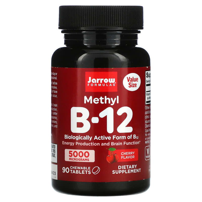 Jarrow Formulas Methyl B-12 Cherry 5.000 mcg 90 Chewable Tablets 8 Thực phẩm chức năng Jarrow Formulas Methyl B-12 Cherry 5.000 mcg 90 Chewable Tablets 790011180289