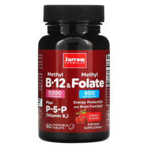Thực phẩm chức năng Jarrow Formulas Methyl B-12 & Methyl Folate Cherry Flavor 5000 mcg / 800 mcg 60 Chewable Tablets 790011180197