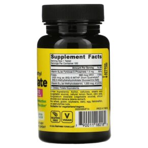 Thực phẩm bổ sung Jarrow Formulas Methyl B-12 & Methyl Folate Lemon 100 Chewable Tablets 790011180180