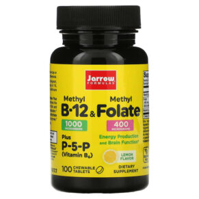 Thực phẩm chức năng Jarrow Formulas Methyl B-12 & Methyl Folate Lemon 100 Chewable Tablets 790011180180