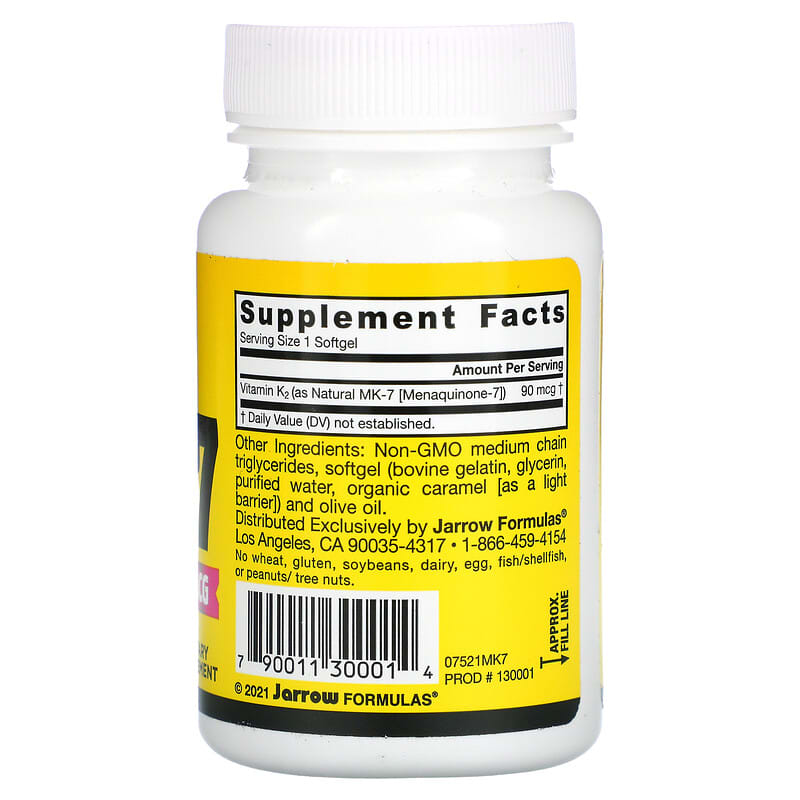Jarrow Formulas MK-7 90 mcg 60 Softgels 2 Thực phẩm bổ sung Jarrow Formulas MK-7 90 mcg 60 Softgels 790011300014
