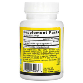 Thực phẩm bổ sung Jarrow Formulas MK-7 Vitamin K2 as MK-7 90 mcg 120 Softgels 790011300076