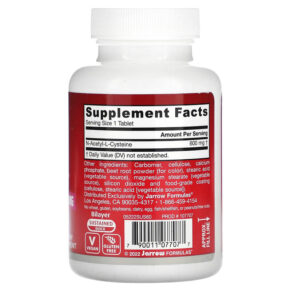 Thực phẩm bổ sung Jarrow Formulas N-A-C Sustain 600 mg 60 Tablets 790011077077