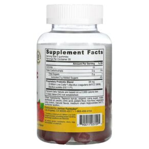Thực phẩm bổ sung Jarrow Formulas Probiotic Duo Raspberry 3 Billion 60 Gummies 790011037095