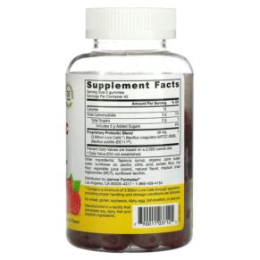 Thực phẩm bổ sung Jarrow Formulas Probiotic Duo Raspberry 3 Billion 90 Gummies 790011037125