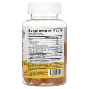 Thực phẩm bổ sung Jarrow Formulas Probiotic + Immune Orange 2 Billion 60 Gummies 790011037118