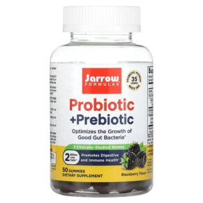 Thực phẩm chức năng Jarrow Formulas Probiotic + Prebiotic Blackberry 2 Billion 50 Gummies 790011037163