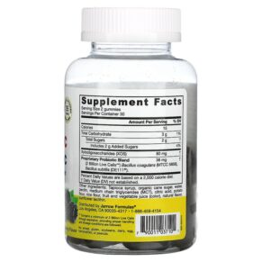 Thực phẩm bổ sung Jarrow Formulas Probiotic + Prebiotic Blackberry 2 Billion 60 Gummies 790011037101