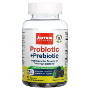 Thực phẩm chức năng Jarrow Formulas Probiotic + Prebiotic Blackberry 2 Billion 60 Gummies 790011037101