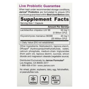 Thực phẩm bổ sung Jarrow Formulas Probiotic Yeast Support Women’s Probiotic 5 Billion CFU 30 Delayed Release Veggie Caps 790011030652