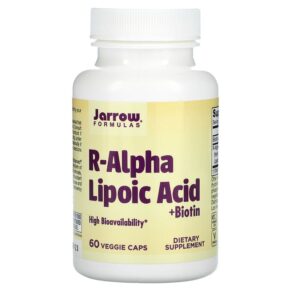 Thực phẩm chức năng Jarrow Formulas R-Alpha Lipoic Acid + Biotin 60 Veggie Caps 790011200390