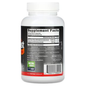 Thực phẩm bổ sung Jarrow Formulas Red Yeast Rice + Co-Q10 120 Veggie Caps 790011330011