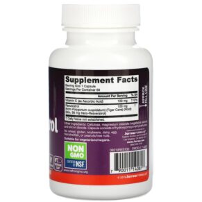 Thực phẩm bổ sung Jarrow Formulas Resveratrol 100 mg 60 Veggie Caps 790011140818
