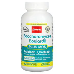 Thực phẩm chức năng Jarrow Formulas Saccharomyces Boulardii Plus MOS 5 Billion 90 Delayed Release Veggie Caps 790011030041