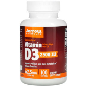 Thực phẩm chức năng Jarrow Formulas Vitamin D3 Cholecalciferol 62.5 mcg (2.500 IU) 100 Softgels 790011290421