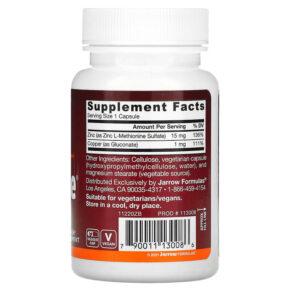 Jarrow Formulas Zinc Balance 100 Veggie Caps 3 Thực phẩm bổ sung Jarrow Formulas Zinc Balance 100 Veggie Caps 790011130086