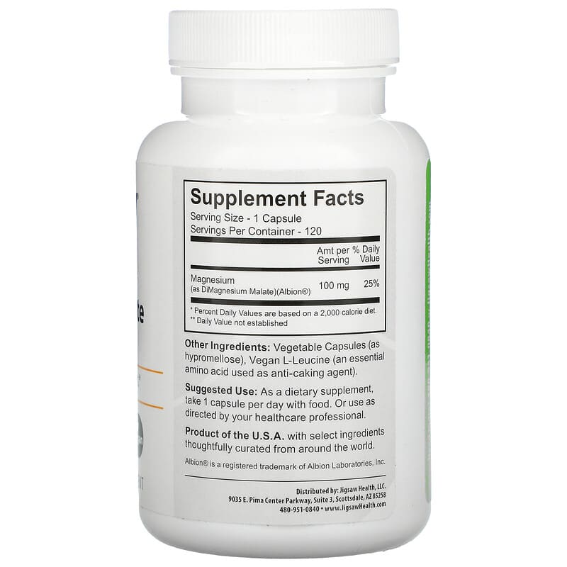 Jigsaw Health MagPure Malate 120 Capsules 2 Thực phẩm bổ sung Jigsaw Health MagPure Malate 120 Capsules 876634001580