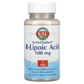 Thực phẩm chức năng KAL ActivOxidant R-Lipoic Acid 100 mg 60 Vegetarian Capsules 021245502128