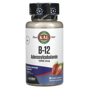 Thực phẩm chức năng KAL B-12 Adenosylcobalamin Strawberry 1.000 mcg 90 Micro Tablets 021245988823