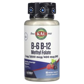 Thực phẩm chức năng KAL B-6 B-12 Methyl Folate Mixed Berry 60 Micro Tablets 021245291510
