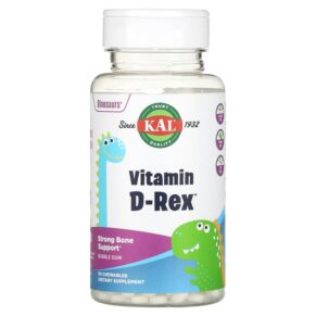Thực phẩm chức năng KAL Dinosaurs Vitamin D-Rex Bubble Gum 90 Chewables 021245462026