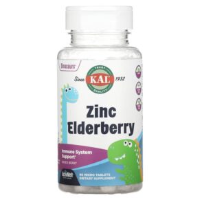 Thực phẩm chức năng KAL Dinosaurs Zinc Elderberry Mixed Berry 90 Micro Tablets 021245552239