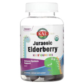 Thực phẩm chức năng KAL Kids Jurassic Elderberry Gummies Berry 60 Gummies 021245412502