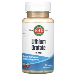 Thực phẩm chức năng KAL Lithium Orotate 5 mg 120 VegCaps 021245863311