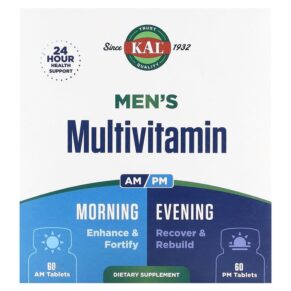 Thực phẩm chức năng KAL Men's Multivitamin Morning & Evening 2 Pack 60 Tablets Each 021245839316