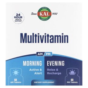 Thực phẩm chức năng KAL Multivitamin Morning & Evening 2 Pack 60 Tablets Each 021245581406