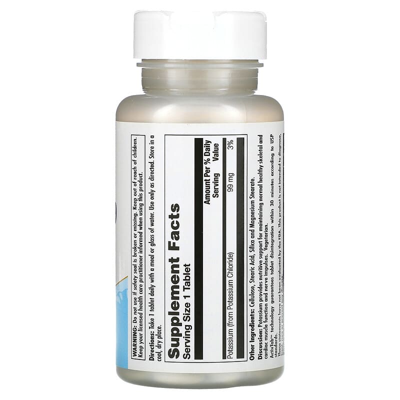 KAL Potassium 99 Chloride 99 mg 100 Tablets 2 Thực phẩm bổ sung KAL Potassium 99 Chloride 99 mg 100 Tablets 021245846703