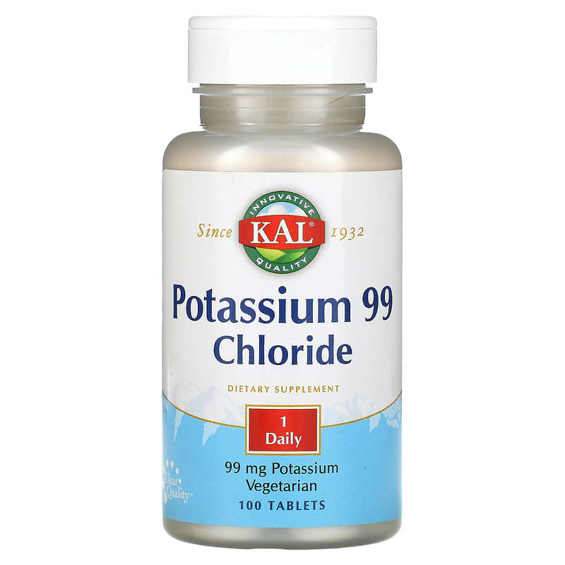 KAL Potassium 99 Chloride 99 mg 100 Tablets 8 Thực phẩm chức năng KAL Potassium 99 Chloride 99 mg 100 Tablets 021245846703