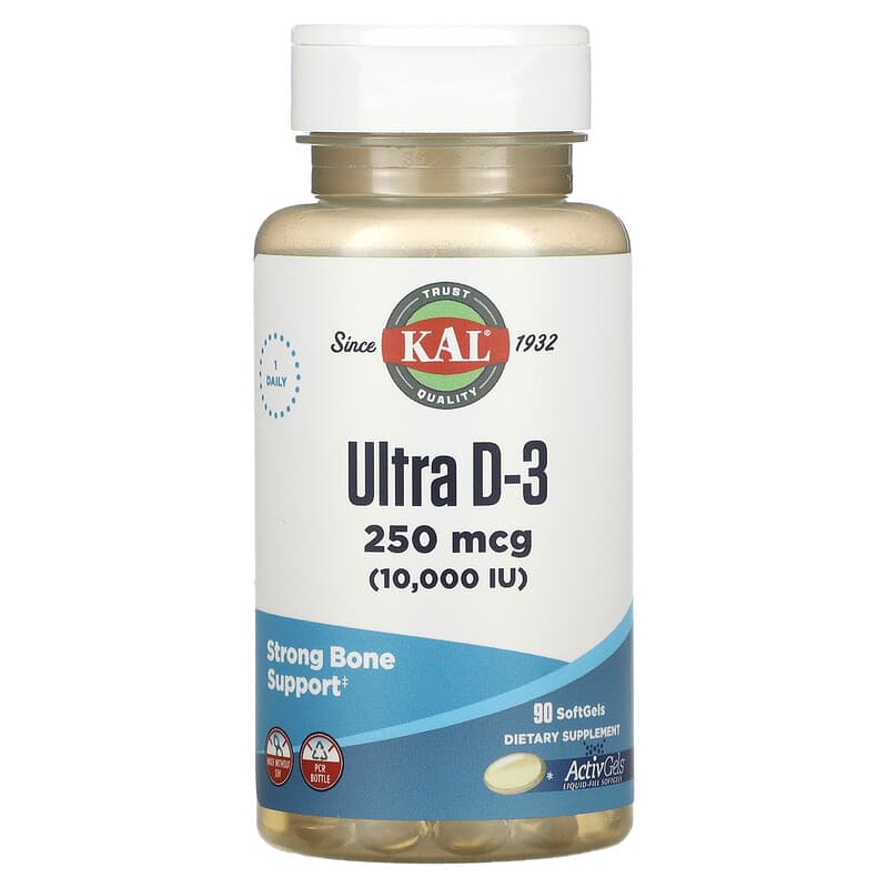 KAL Ultra D-3 250 mcg (10.000 IU) 90 Softgels 8 Thực phẩm chức năng KAL Ultra D-3 250 mcg (10.000 IU) 90 Softgels 021245782872