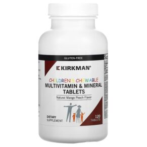 Thực phẩm chức năng Kirkman Labs Children's Chewable Multivitamin & Mineral Tablets Natural Mango Peach 120 Tablets 812325020959