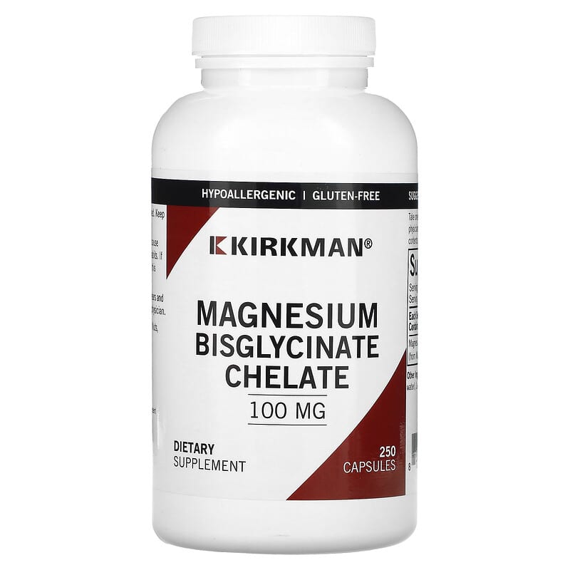 Kirkman Labs Magnesium Bisglycinate Chelate 100 mg 250 Capsules 8 Thực phẩm chức năng Kirkman Labs Magnesium Bisglycinate Chelate 100 mg 250 Capsules 812325020539