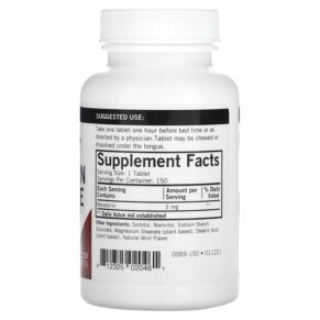 Thực phẩm bổ sung Kirkman Labs Melatonin Chewable 3 mg 150 Tablets 812325020461