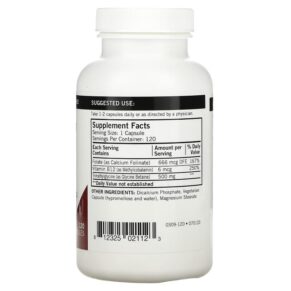 Thực phẩm bổ sung Kirkman Labs TMG with Folate & Methyl B-12 500 mg 120 Capsules 812325021123
