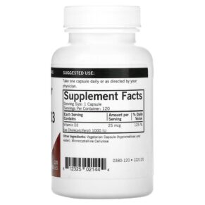 Thực phẩm bổ sung Kirkman Labs Vitamin D3 25 mcg (1.000 IU) 120 Capsules 812325021444