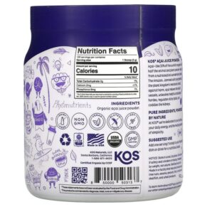 Thực phẩm bổ sung KOS Organic Acai Juice Powder 12.7 oz (360 g) 850000503137