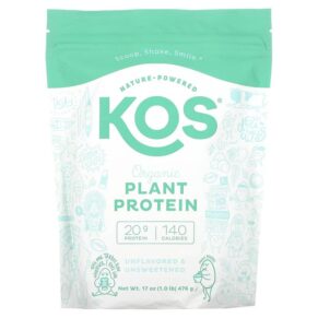 Thực phẩm chức năng KOS Organic Plant Protein Unflavored 1 lb (476 g) 850015510922